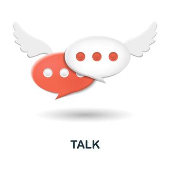 hablar icono. 3d ilustración desde discusión recopilación. creativo hablar 3d icono para web diseño, plantillas, infografia y más vector