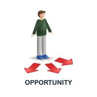 Opportunity icon. 3d illustration from discussion collection. Creative Opportunity 3d icon for web design, templates, infographics and more vector