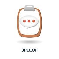 Speech icon. 3d illustration from discussion collection. Creative Speech 3d icon for web design, templates, infographics and more vector