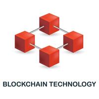 Blockchain Technology icon. 3d illustration from fintech industry collection. Creative Blockchain Technology 3d icon for web design, templates, infographics and more vector