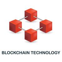 Blockchain Technology icon. 3d illustration from fintech industry collection. Creative Blockchain Technology 3d icon for web design, templates, infographics and more vector