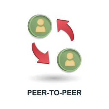 Peer-To-Peer icon. 3d illustration from fintech industry collection. Creative Peer-To-Peer 3d icon for web design, templates, infographics and more vector