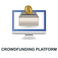Crowdfunding Platform icon. 3d illustration from fintech industry collection. Creative Crowdfunding Platform 3d icon for web design, templates, infographics and more vector
