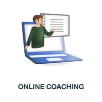 Online Coaching icon. 3d illustration from e-learning collection. Creative Online Coaching 3d icon for web design, templates, infographics and more vector