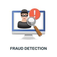 Fraud Detection icon. 3d illustration from fintech industry collection. Creative Fraud Detection 3d icon for web design, templates, infographics and more vector