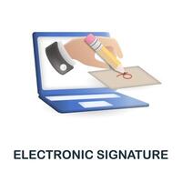 electrónico firma icono. 3d ilustración desde fintech industria recopilación. creativo electrónico firma 3d icono para web diseño, plantillas, infografia y más vector