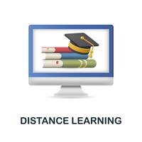 Distance Learning icon. 3d illustration from e-learning collection. Creative Distance Learning 3d icon for web design, templates, infographics and more vector