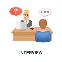 Interview icon. 3d illustration from discussion collection. Creative Interview 3d icon for web design, templates, infographics and more vector