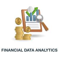 Financial Data Analytics icon. 3d illustration from fintech industry collection. Creative Financial Data Analytics 3d icon for web design, templates, infographics and more vector