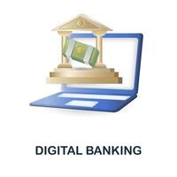 Digital Banking icon. 3d illustration from fintech industry collection. Creative Digital Banking 3d icon for web design, templates, infographics and more vector