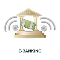 E-Banking icon. 3d illustration from fintech industry collection. Creative E-Banking 3d icon for web design, templates, infographics and more vector