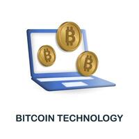 Bitcoin Technology icon. 3d illustration from fintech industry collection. Creative Bitcoin Technology 3d icon for web design, templates, infographics and more vector