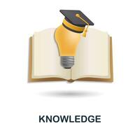 Knowledge icon. 3d illustration from e-learning collection. Creative Knowledge 3d icon for web design, templates, infographics and more vector