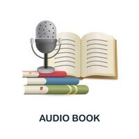 Audio Book icon. 3d illustration from e-learning collection. Creative Audio Book 3d icon for web design, templates, infographics and more vector