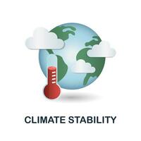 Climate Stability icon. 3d illustration from esg collection. Creative Climate Stability 3d icon for web design, templates, infographics and more vector