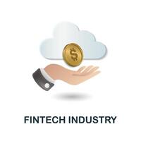 Fintech Industry icon. 3d illustration from fintech industry collection. Creative Fintech Industry 3d icon for web design, templates, infographics and more vector