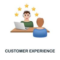 Customer Experience icon. 3d illustration from feedback collection. Creative Customer Experience 3d icon for web design, templates, infographics and more vector