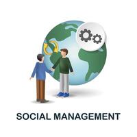 Social Management icon. 3d illustration from esg collection. Creative Social Management 3d icon for web design, templates, infographics and more vector