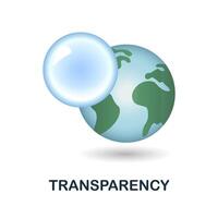 Transparency icon. 3d illustration from esg collection. Creative Transparency 3d icon for web design, templates, infographics and more vector