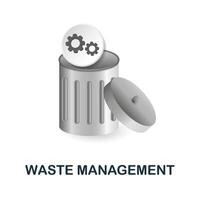 Waste Management icon. 3d illustration from esg collection. Creative Waste Management 3d icon for web design, templates, infographics and more vector