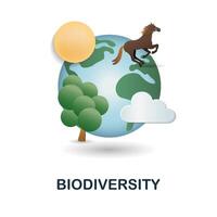 Biodiversity icon. 3d illustration from esg collection. Creative Biodiversity 3d icon for web design, templates, infographics and more vector