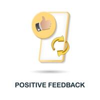 Positive Feedback icon. 3d illustration from feedback collection. Creative Positive Feedback 3d icon for web design, templates, infographics and more vector