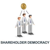 Shareholder Democracy icon. 3d illustration from esg collection. Creative Shareholder Democracy 3d icon for web design, templates, infographics and more vector