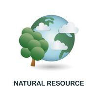 Natural Resource icon. 3d illustration from esg collection. Creative Natural Resource 3d icon for web design, templates, infographics and more vector