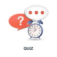 Quiz icon. 3d illustration from e-learning collection. Creative Quiz 3d icon for web design, templates, infographics and more vector