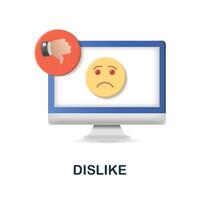 Dislike icon. 3d illustration from feedback collection. Creative Dislike 3d icon for web design, templates, infographics and more vector