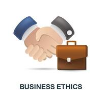 Business Ethics icon. 3d illustration from esg collection. Creative Business Ethics 3d icon for web design, templates, infographics and more vector