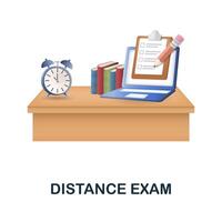 Distance Exam icon. 3d illustration from e-learning collection. Creative Distance Exam 3d icon for web design, templates, infographics and more vector