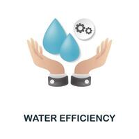 Water Efficiency icon. 3d illustration from esg collection. Creative Water Efficiency 3d icon for web design, templates, infographics and more vector