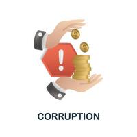 Corruption icon. 3d illustration from esg collection. Creative Corruption 3d icon for web design, templates, infographics and more vector