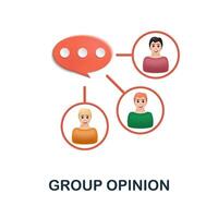 Group Opinion icon. 3d illustration from feedback collection. Creative Group Opinion 3d icon for web design, templates, infographics and more vector