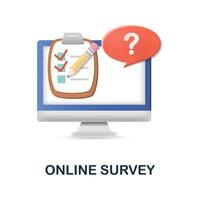 Online Survey icon. 3d illustration from feedback collection. Creative Online Survey 3d icon for web design, templates, infographics and more vector
