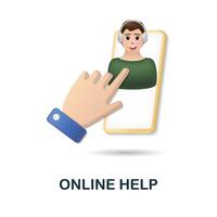 Online Help icon. 3d illustration from feedback collection. Creative Online Help 3d icon for web design, templates, infographics and more vector