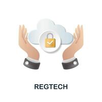 Regtech icon. 3d illustration from fintech collection. Creative Regtech 3d icon for web design, templates, infographics and more vector