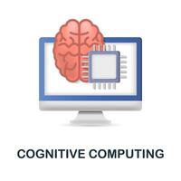 Cognitive Computing icon. 3d illustration from fintech collection. Creative Cognitive Computing 3d icon for web design, templates, infographics and more vector