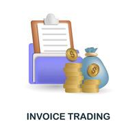 Invoice Trading icon. 3d illustration from fintech collection. Creative Invoice Trading 3d icon for web design, templates, infographics and more vector