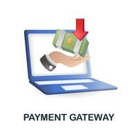 Payment Gateway icon. 3d illustration from fintech collection. Creative Payment Gateway 3d icon for web design, templates, infographics and more vector