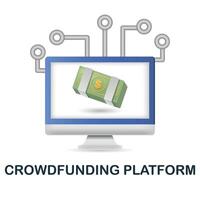 Crowdfunding Platform icon. 3d illustration from fintech collection. Creative Crowdfunding Platform 3d icon for web design, templates, infographics and more vector