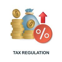 Tax Regulation icon. 3d illustration from fintech collection. Creative Tax Regulation 3d icon for web design, templates, infographics and more vector