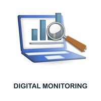 Digital Monitoring icon. 3d illustration from fintech collection. Creative Digital Monitoring 3d icon for web design, templates, infographics and more vector