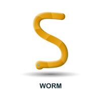 Worm icon. 3d illustration from fishing collection. Creative Worm 3d icon for web design, templates, infographics and more vector