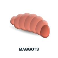 Maggots icon. 3d illustration from fishing collection. Creative Maggots 3d icon for web design, templates, infographics and more vector