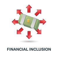 Financial Inclusion icon. 3d illustration from fintech collection. Creative Financial Inclusion 3d icon for web design, templates, infographics and more vector