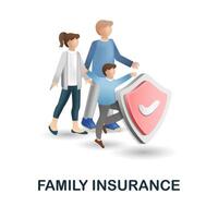 Family Insurance icon. 3d illustration from insurance collection. Creative Family Insurance 3d icon for web design, templates, infographics and more vector