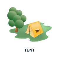 Tent icon. 3d illustration from fishing collection. Creative Tent 3d icon for web design, templates, infographics and more vector