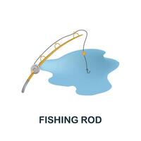 Fishing Rod icon. 3d illustration from fishing collection. Creative Fishing Rod 3d icon for web design, templates, infographics and more vector